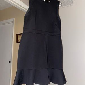 Ruffle bottom, fitted, black dress